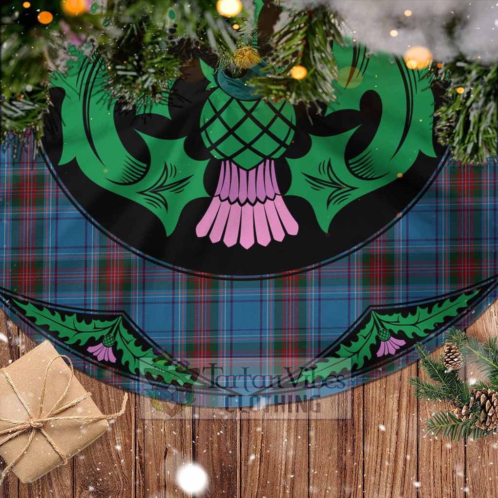 Tartan Vibes Clothing Louth County Ireland Tartan Christmas Tree Skirt Scottish Thistle Style