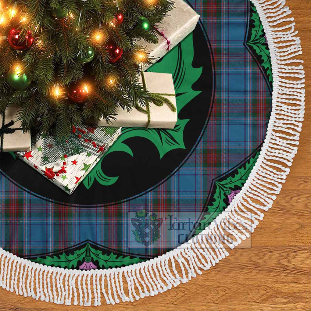 Tartan Vibes Clothing Louth County Ireland Tartan Christmas Tree Skirt Scottish Thistle Style