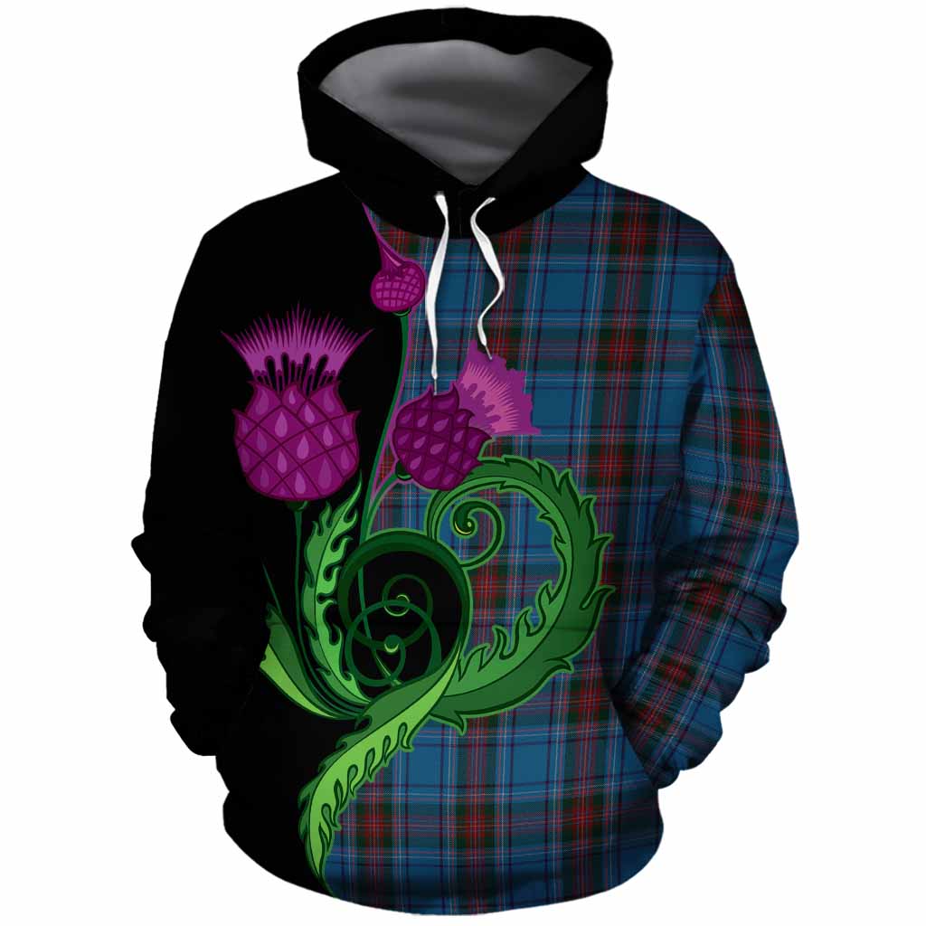 Louth County Ireland Tartan Cotton Hoodie Traditional Scottish Thistle