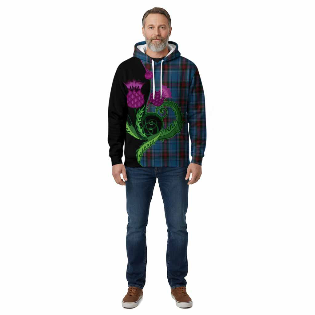 Louth County Ireland Tartan Cotton Hoodie Traditional Scottish Thistle