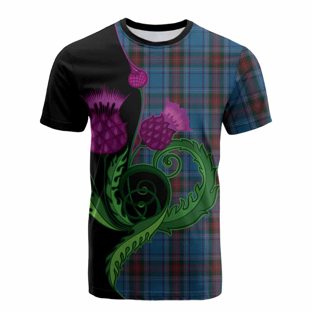 Louth County Ireland Tartan Cotton T-shirt Traditional Scottish Thistle