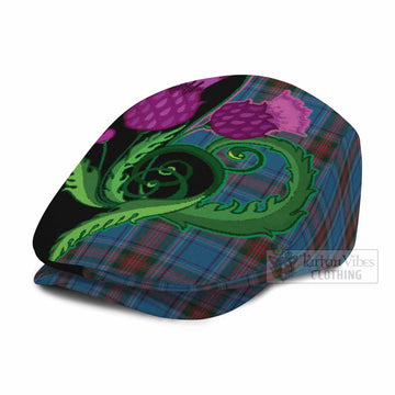 Louth County Ireland Tartan Flat Cap, Jeff Cap Traditional Scottish Thistle