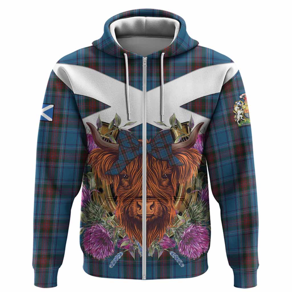 Louth County Ireland Tartan Hoodie Scottish Thistle Heilan Coo