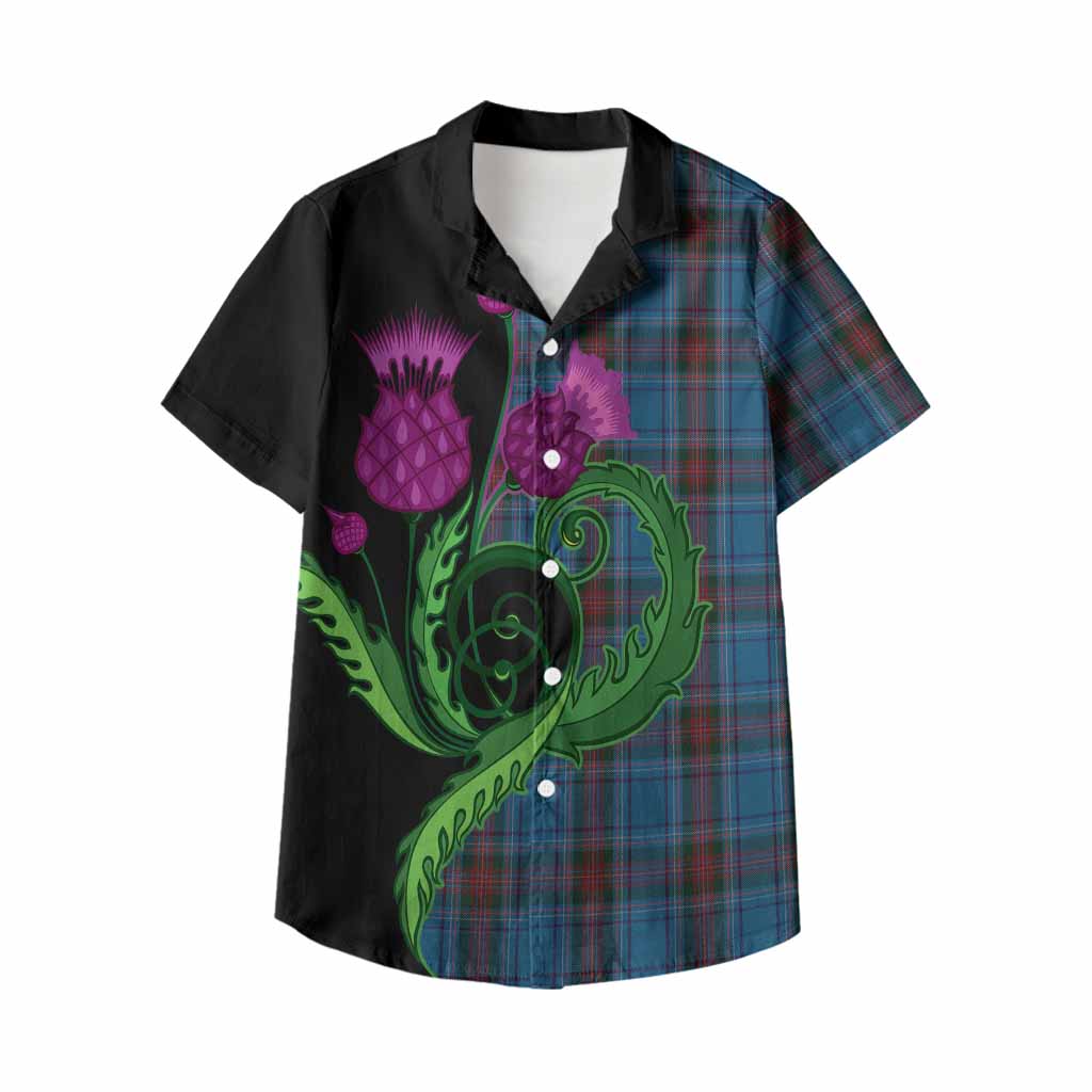 Louth County Ireland Tartan Kid Hawaiian Shirt Traditional Scottish Thistle
