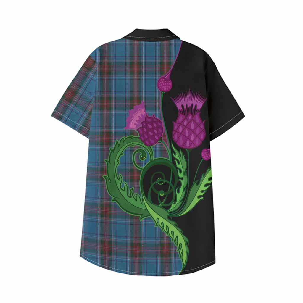 Louth County Ireland Tartan Kid Hawaiian Shirt Traditional Scottish Thistle