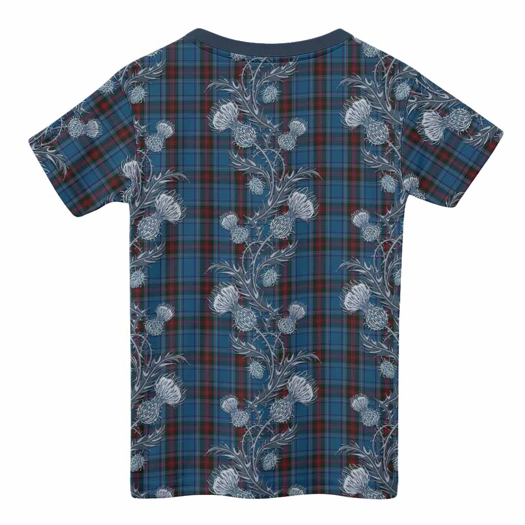 Louth County Ireland Tartan Kid T-shirt Seamless Scottish Thistle Flowers