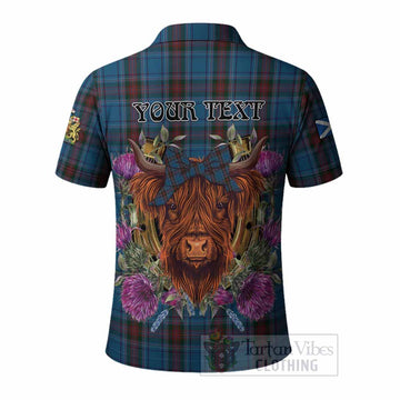 Louth County Ireland Tartan Polo Shirt Scottish Thistle Heilan Coo