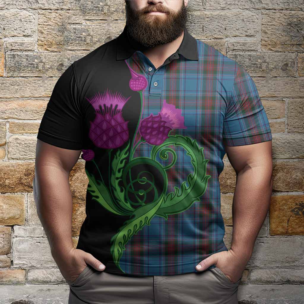 Louth County Ireland Tartan Polo Shirt Traditional Scottish Thistle