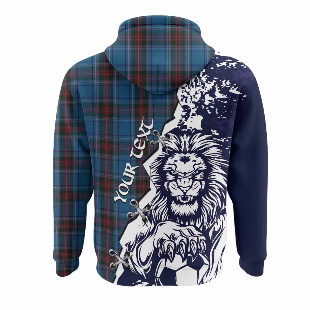 Louth County Ireland Tartan Scottish Hoodie Angry Lion With Soccer Ball Style
