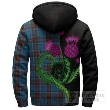 Louth County Ireland Tartan Sherpa Hoodie Traditional Scottish Thistle