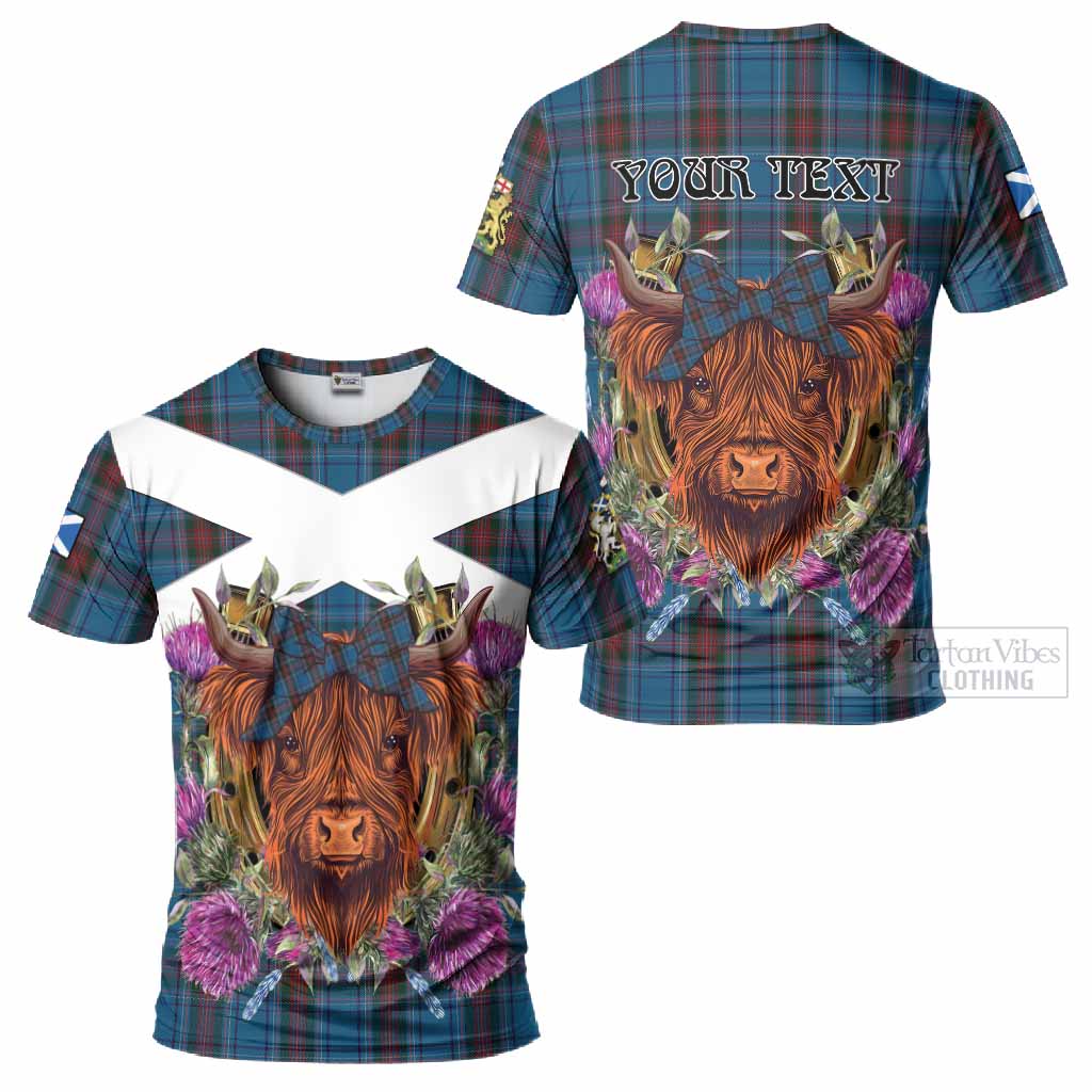 Louth County Ireland Tartan T-Shirt Scottish Thistle Heilan Coo