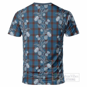 Louth County Ireland Tartan T-Shirt Seamless Scottish Thistle Flowers