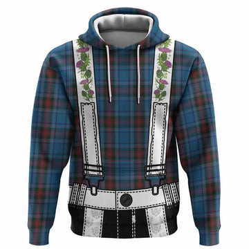 Louth Tartan Lederhosen Costume Hoodie Scotland Thistle Floral