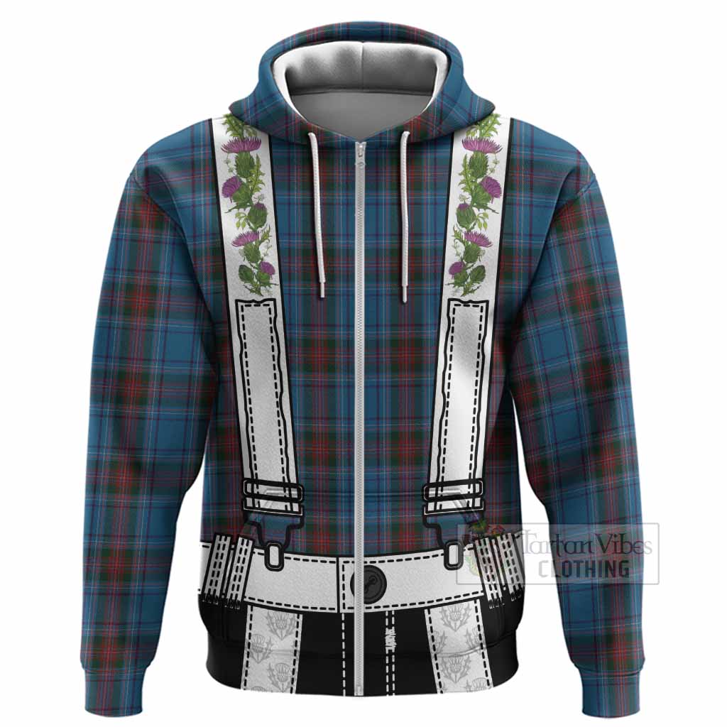Louth Tartan Lederhosen Costume Hoodie Scotland Thistle Floral