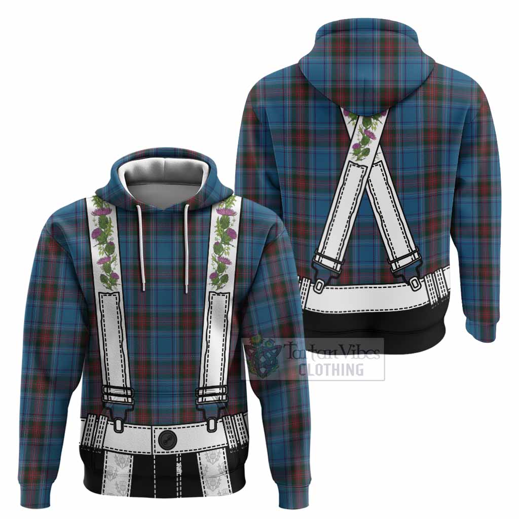 Louth Tartan Lederhosen Costume Hoodie Scotland Thistle Floral