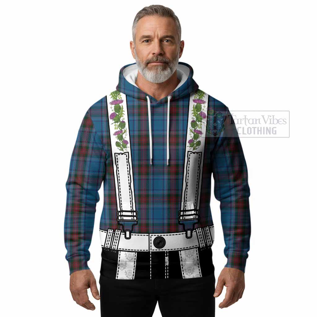 Louth Tartan Lederhosen Costume Hoodie Scotland Thistle Floral