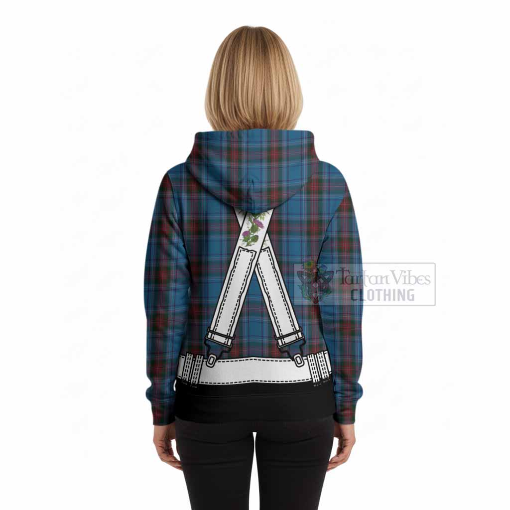 Louth Tartan Lederhosen Costume Hoodie Scotland Thistle Floral