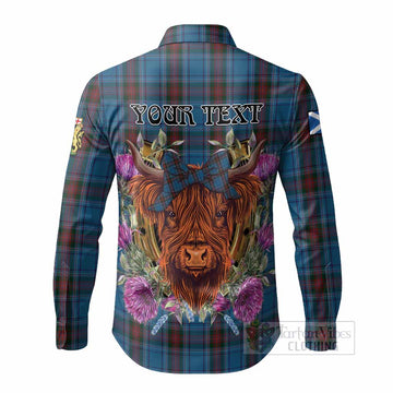 Louth Tartan Long Sleeve Button Shirts Scottish Thistle Heilan Coo