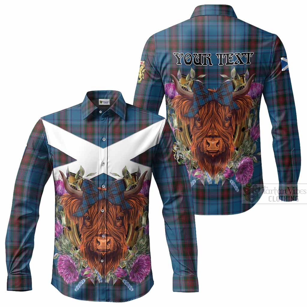 Louth Tartan Long Sleeve Button Shirts Scottish Thistle Heilan Coo