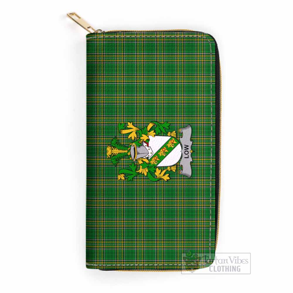 Tartan Vibes Clothing Low Irish Clan Tartan Women's Leather Wallet with Coat of Arms