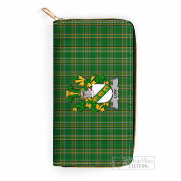 Low Irish Clan Tartan Women's Leather Wallet with Coat of Arms