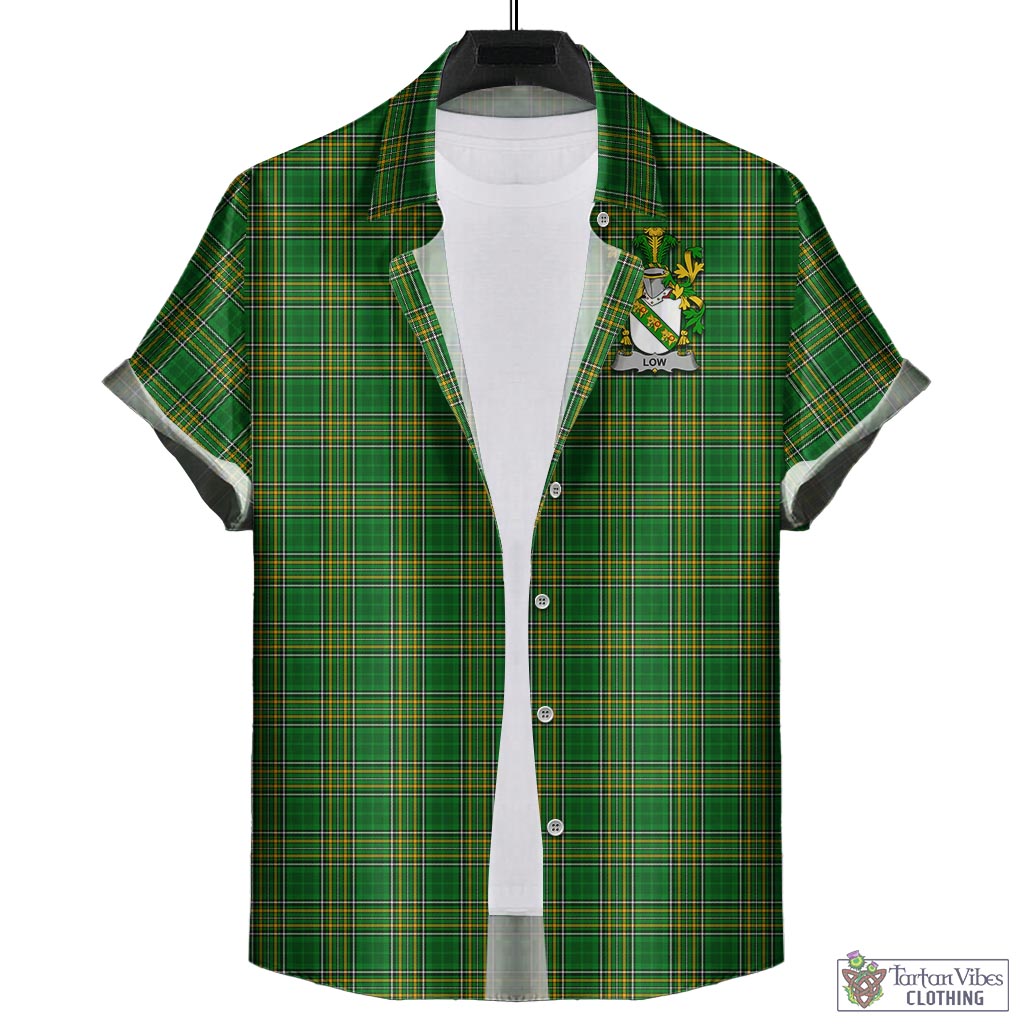 Low Irish Clan Tartan Hawaiian Shirt with Coat of Arms - Tartan Vibes Clothing