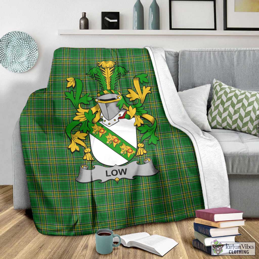 Low Irish Clan Tartan Blanket with Coat of Arms - Tartan Vibes Clothing