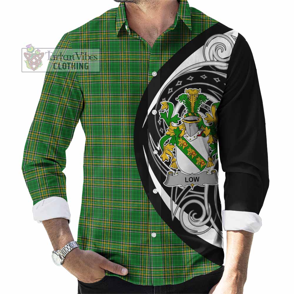 Low Irish Clan Long Sleeve Button Shirt Celtic Circle Style - Tartan Vibes Clothing