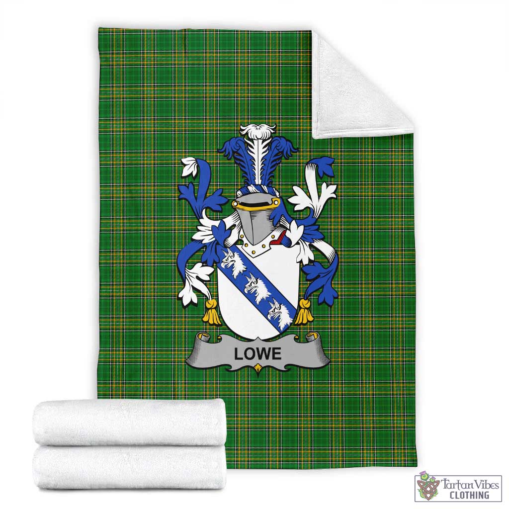 Lowe Irish Clan Tartan Blanket with Coat of Arms X-Large 59 x 79 inches 150 x 200 cm - Tartan Vibes Clothing