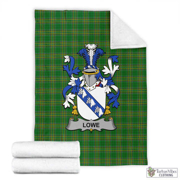 Lowe Irish Clan Tartan Blanket with Coat of Arms