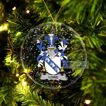 Lowe Irish Clan Christmas Glass Ornament with Coat of Arms
