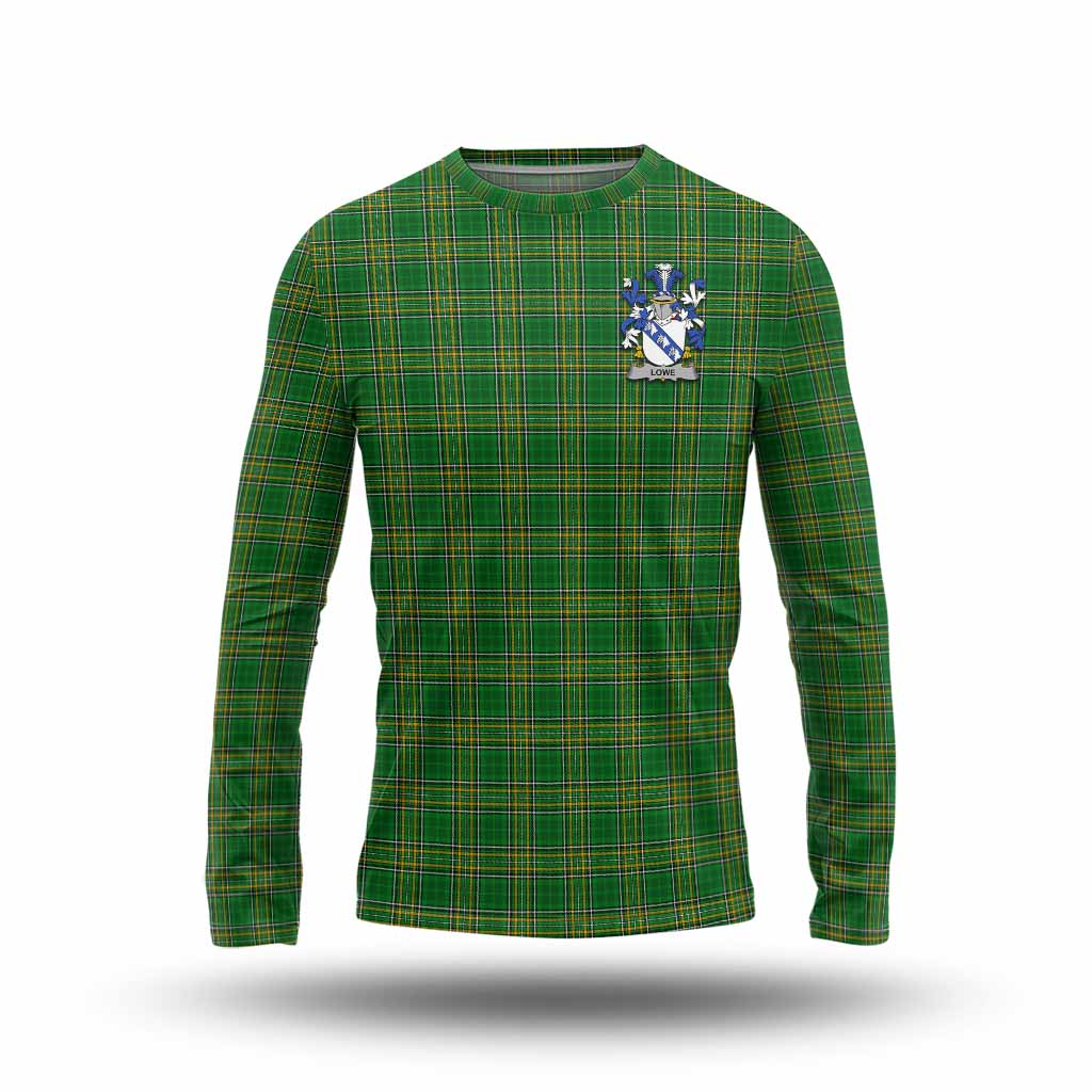 Tartan Vibes Clothing Lowe Irish Clan Tartan Long Sleeve T-Shirt with Coat of Arms