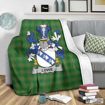 Lowe Irish Clan Tartan Blanket with Coat of Arms