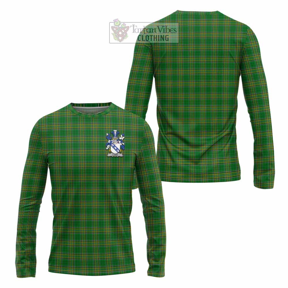 Tartan Vibes Clothing Lowe Irish Clan Tartan Long Sleeve T-Shirt with Coat of Arms