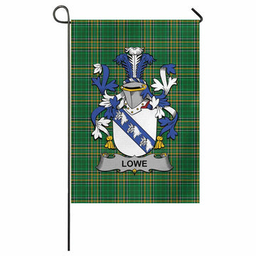 Lowe Irish Clan Tartan Garden Flag with Coat of Arms