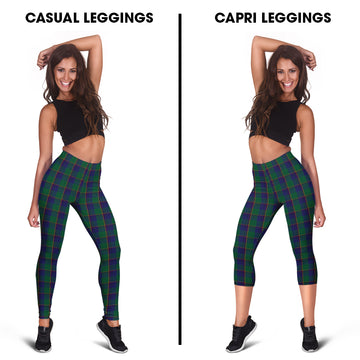 Lowry Tartan Womens Leggings Capri Leggings - Tartan Vibes Clothing