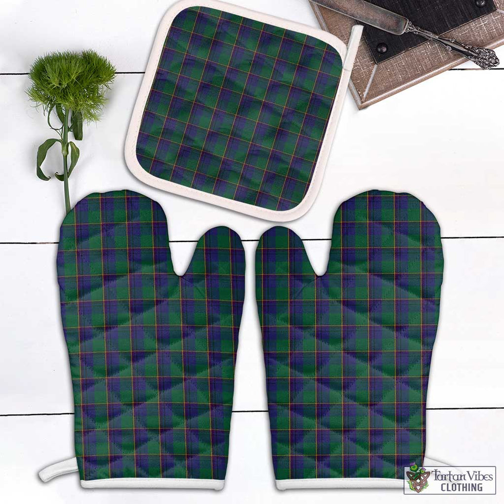 Lowry Tartan Combo Oven Mitt & Pot-Holder Combo 2 Oven Mitt & 1 Pot-Holder Black - Tartan Vibes Clothing