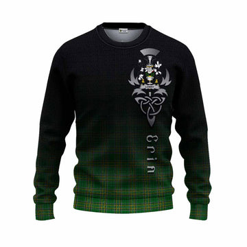 Tartan Vibes Clothing Lowry Irish Clan Knitted Sweater with Coat of Arms Erin Go Bragh Celtic Inspired