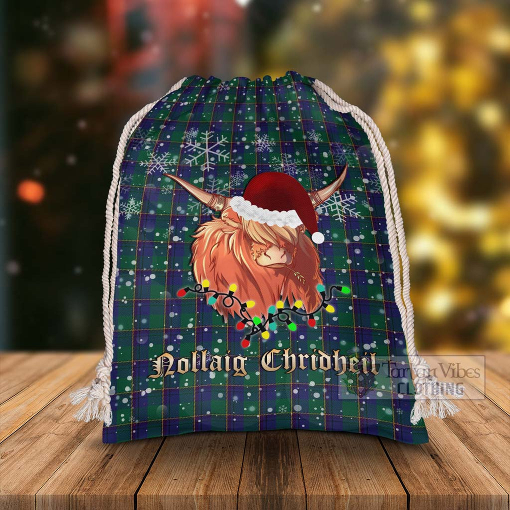 Lowry Tartan Christmas Santa's Bag with Twinkle Highland Cattle - Tartan Vibes Clothing