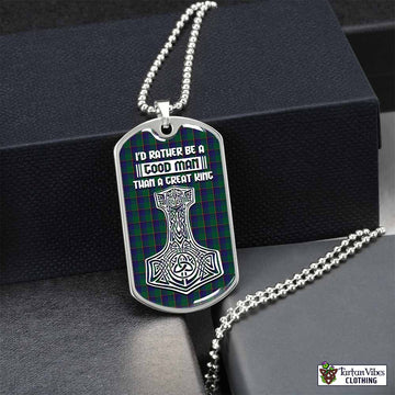 Tartan Vibes Clothing Lowry Tartan Dog Tag Necklace Viking Mjolnir Style