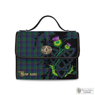Tartan Vibes Clothing Lowry Tartan Waterproof Canvas Bag with Scotland Map and Thistle Celtic Accents