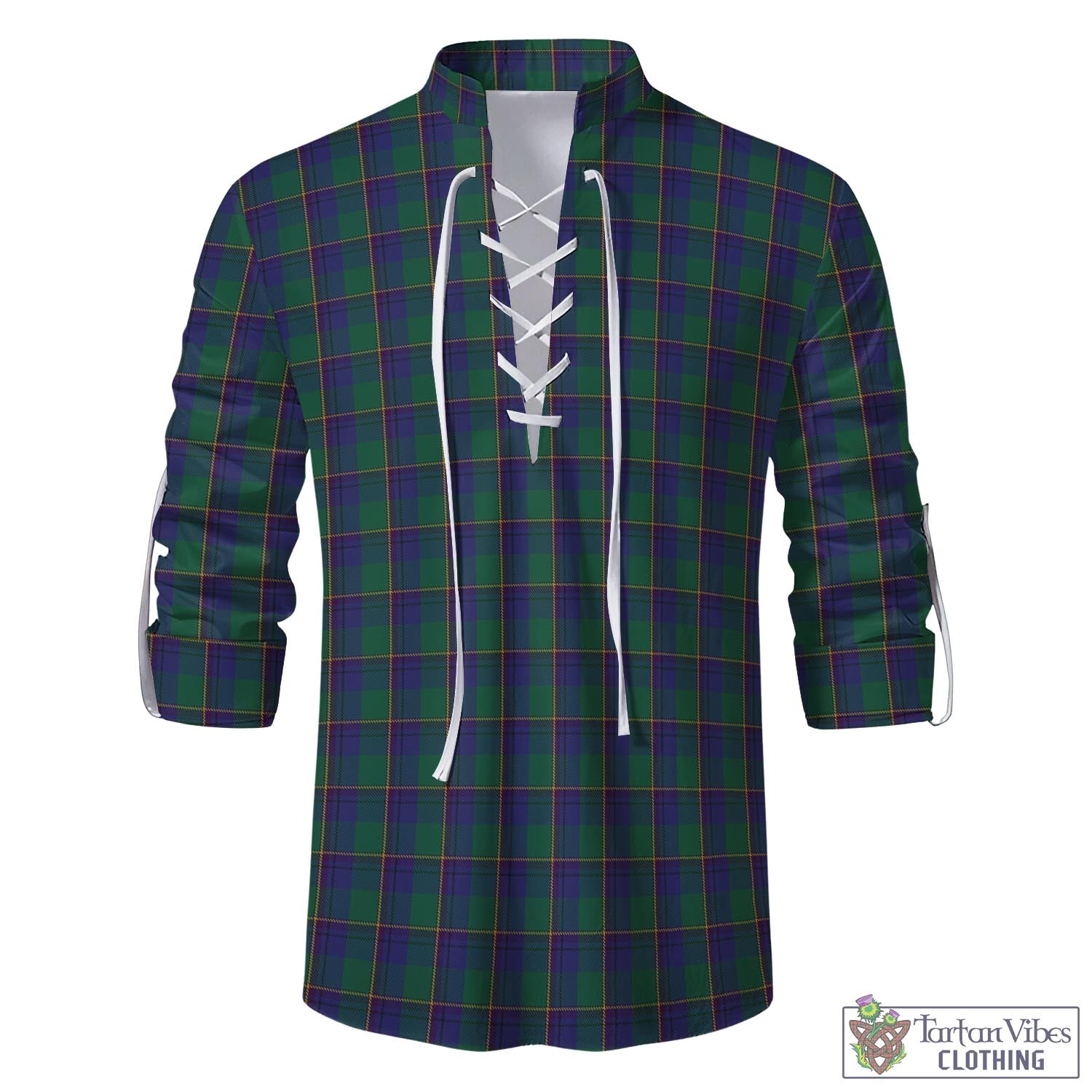Tartan Vibes Clothing Lowry Tartan Men's Scottish Traditional Jacobite Ghillie Kilt Shirt