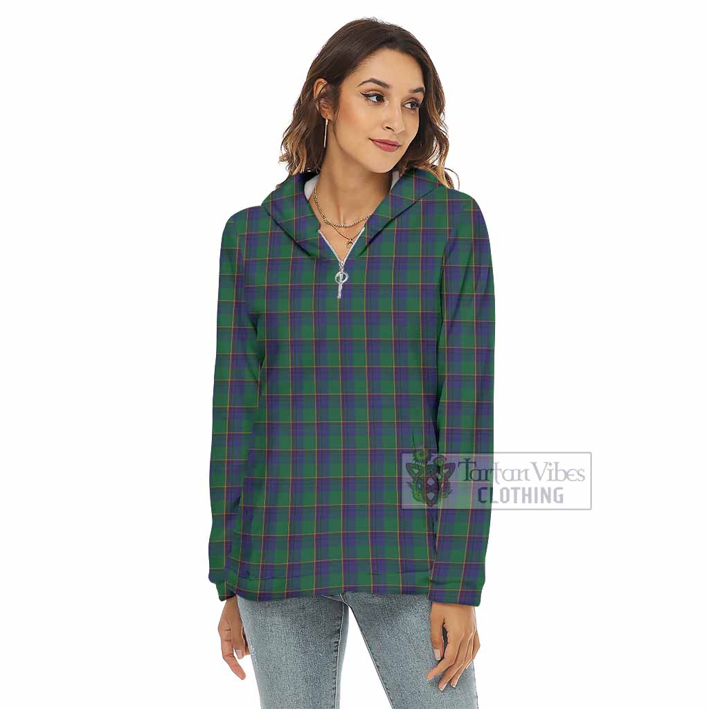 Lowry Tartan Women's Borg Fleece Hoodie with Half Zip - Tartan Vibes Clothing