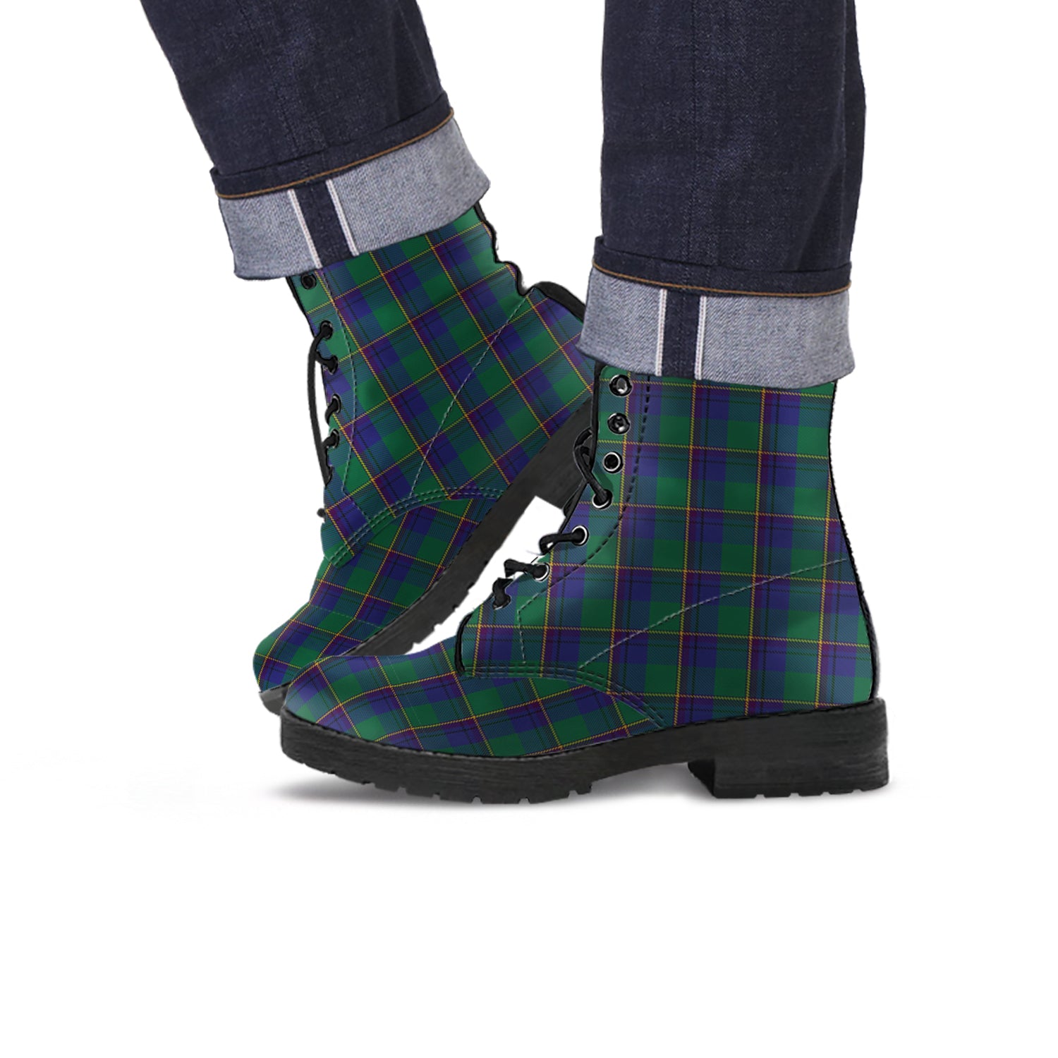 Lowry Tartan Leather Boots - Tartan Vibes Clothing