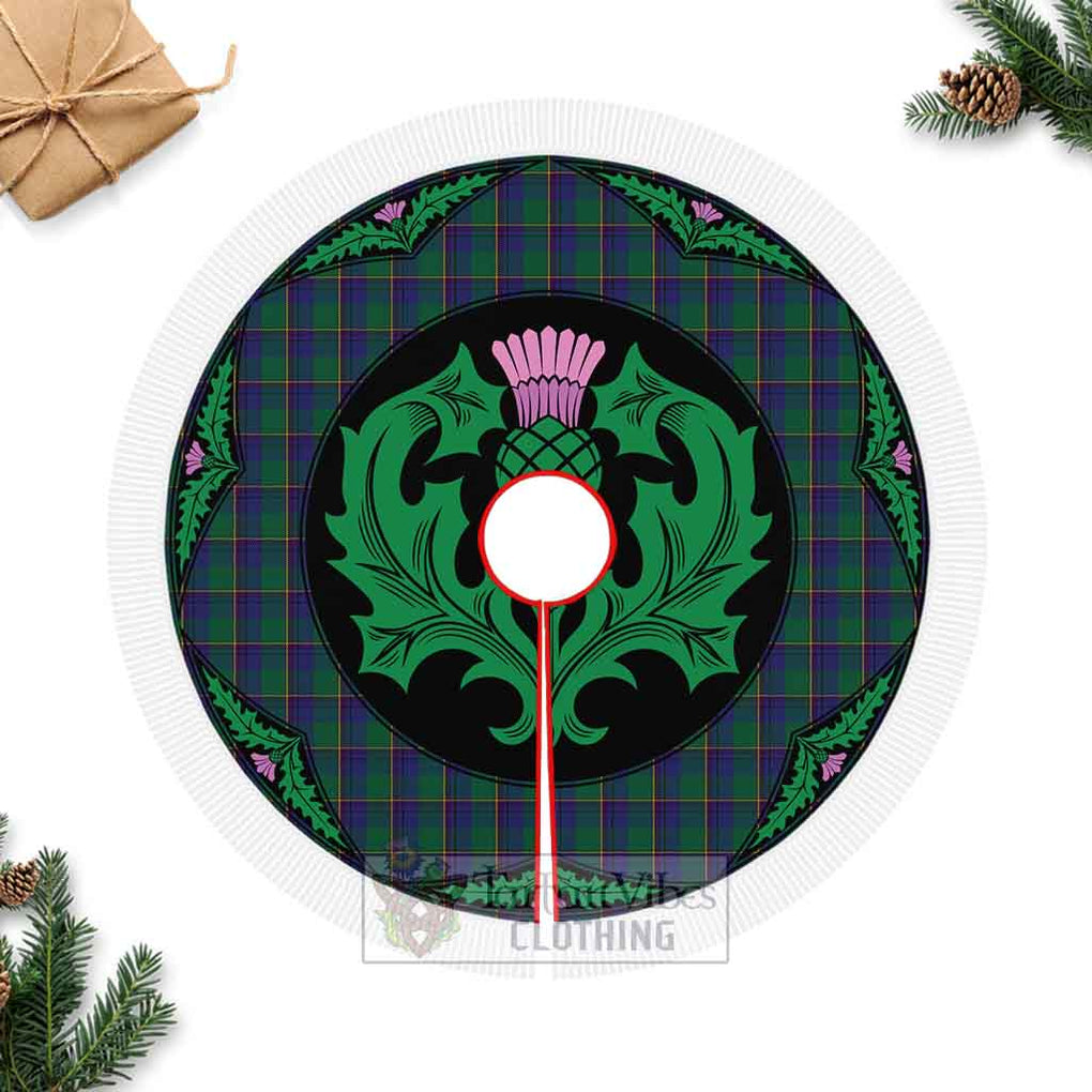 Lowry Tartan Christmas Tree Skirt Scottish Thistle Style Fringed Tree Skirts - Tartan Vibes Clothing
