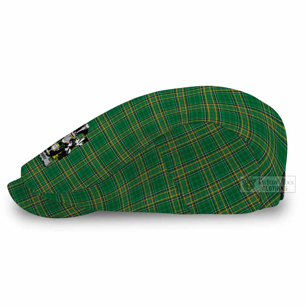 Lowry Irish Clan Tartan Jeff Cap, Tartan Flat Cap with Coat of Arm - Tartan Vibes Clothing