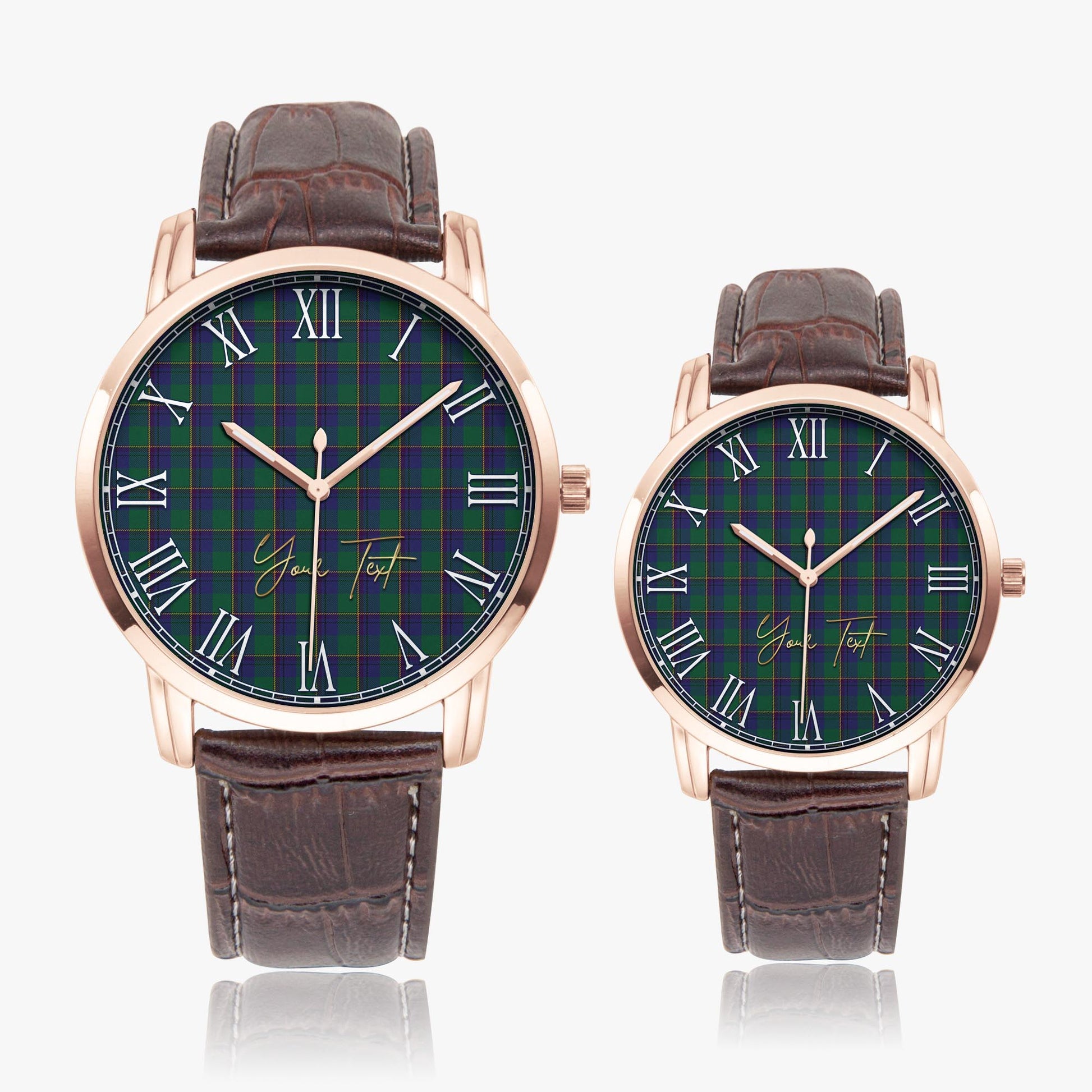 Lowry Tartan Personalized Your Text Leather Trap Quartz Watch - Tartan Vibes Clothing