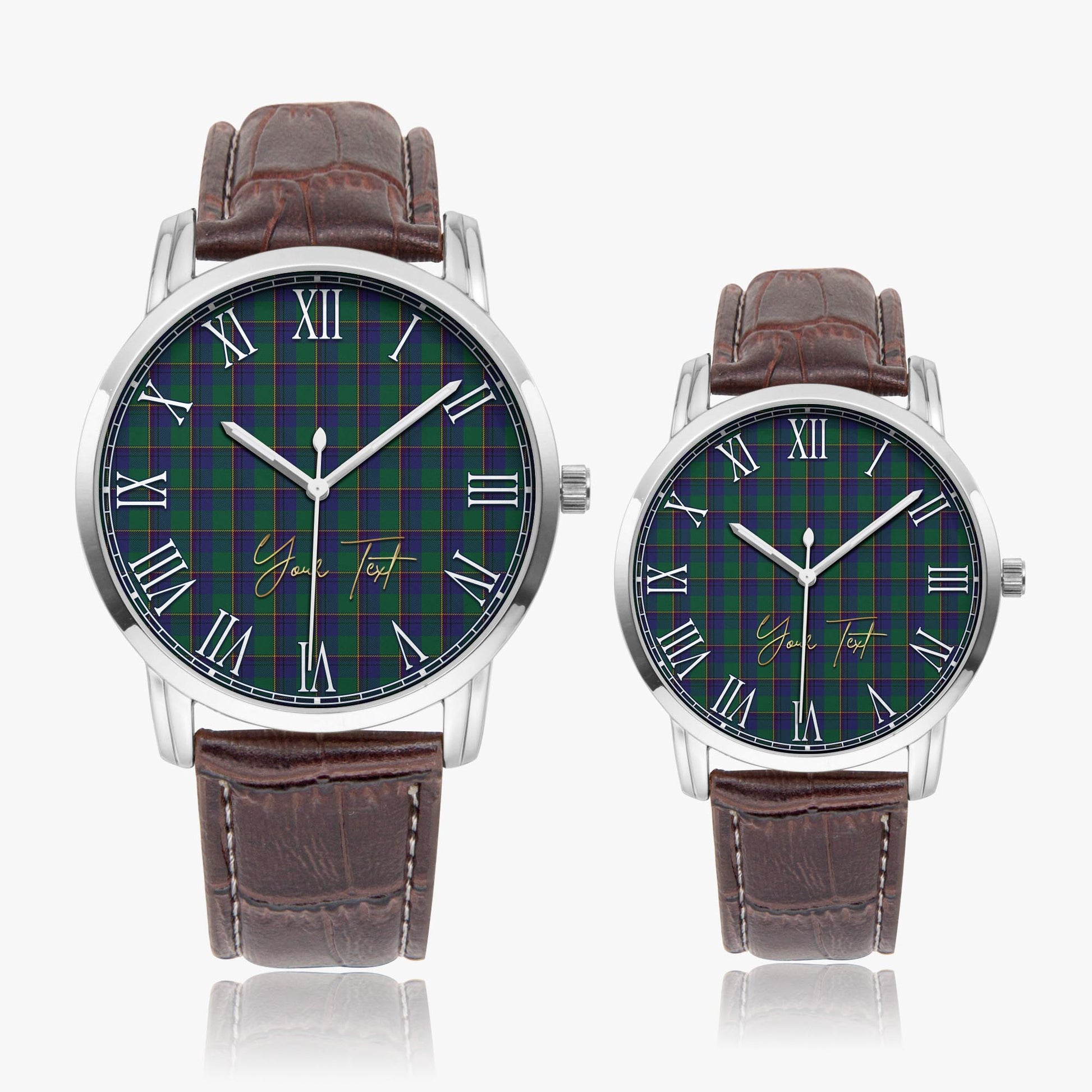 Lowry Tartan Personalized Your Text Leather Trap Quartz Watch - Tartan Vibes Clothing
