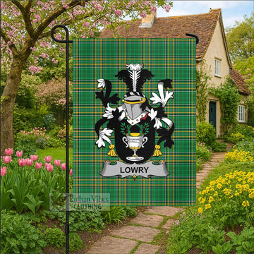 Lowry Irish Clan Tartan Flag with Coat of Arms