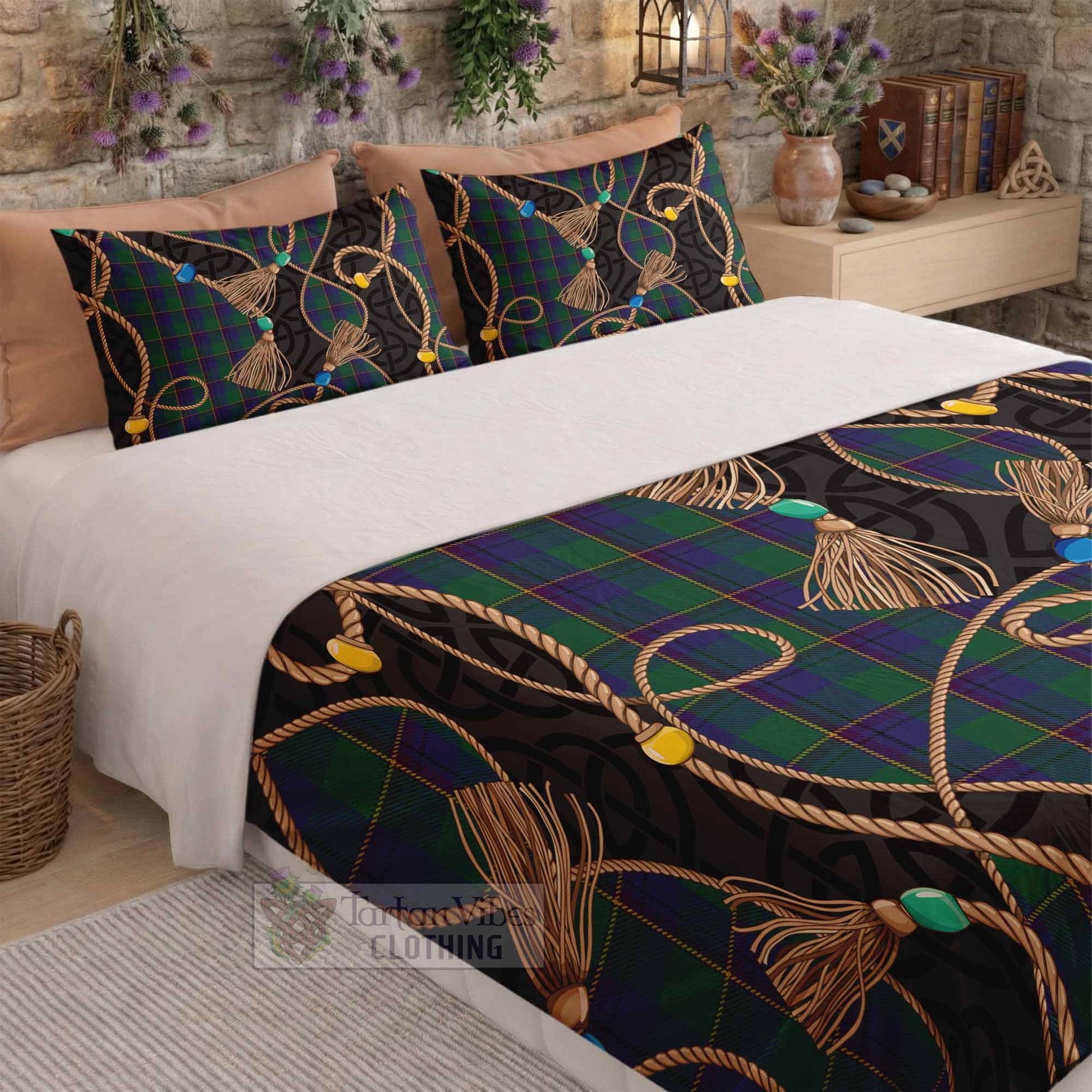 Lowry Scottish Tartan Twisted Ropes Stylized Bedding Set - Tartan Vibes Clothing